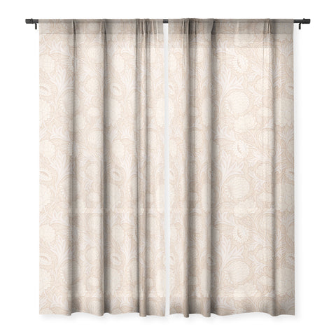 Avenie Countryside Garden Floral III Sheer Window Curtain