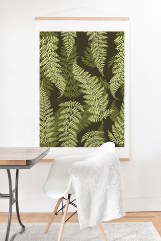 Avenie Countryside Garden Green Ferns Art Print And Hanger
