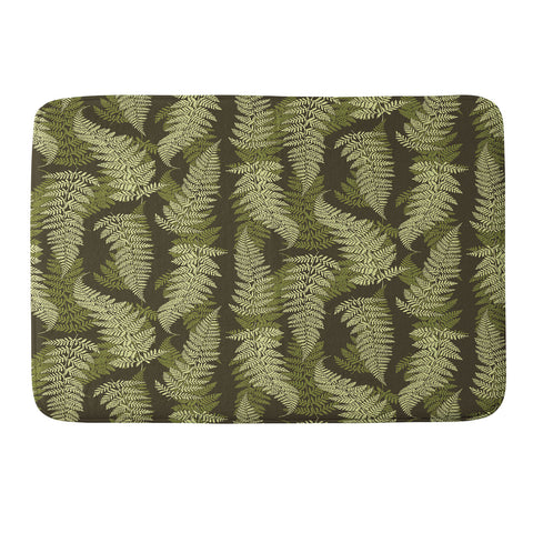 Avenie Countryside Garden Green Ferns Memory Foam Bath Mat