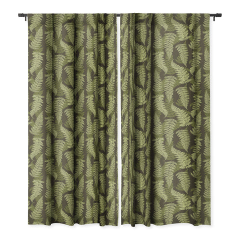 Avenie Countryside Garden Green Ferns Blackout Non Repeat