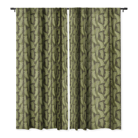 Avenie Countryside Garden Green Ferns Blackout Window Curtain