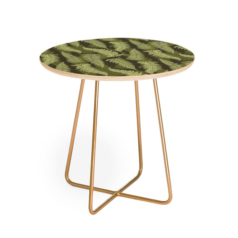 Avenie Countryside Garden Green Ferns Round Side Table