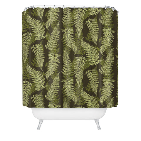 Avenie Countryside Garden Green Ferns Shower Curtain