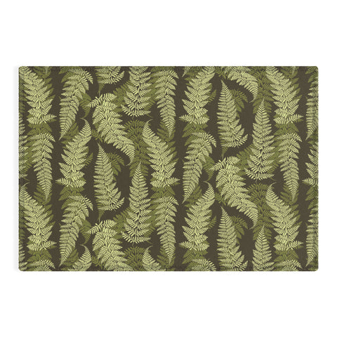 Avenie Countryside Garden Green Ferns Outdoor Rug