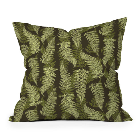 Avenie Countryside Garden Green Ferns Throw Pillow