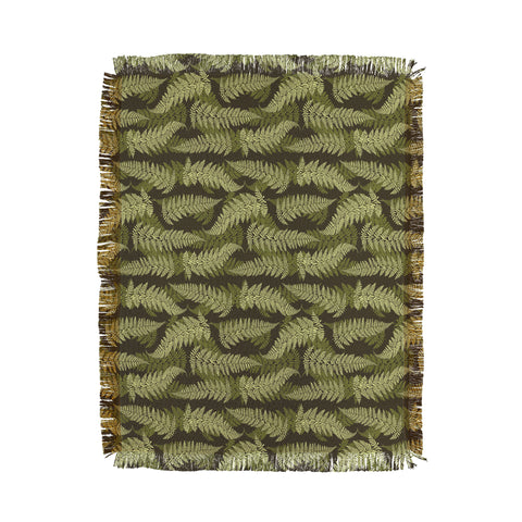 Avenie Countryside Garden Green Ferns Throw Blanket