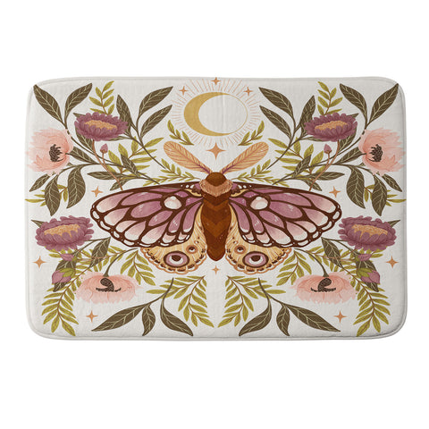 Avenie Countryside Garden Moth Memory Foam Bath Mat