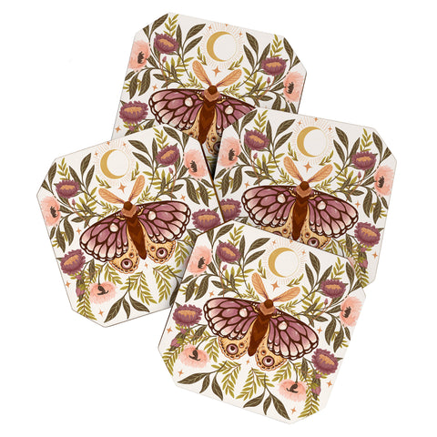 Avenie Countryside Garden Moth Coaster Set