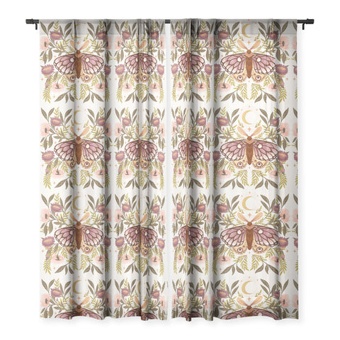 Avenie Countryside Garden Moth Sheer Window Curtain