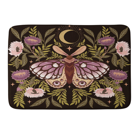 Avenie Countryside Garden Moth II Memory Foam Bath Mat