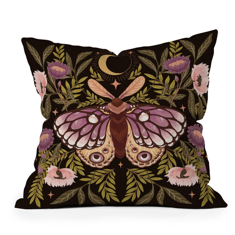 Avenie Countryside Garden Moth II Throw Pillow
