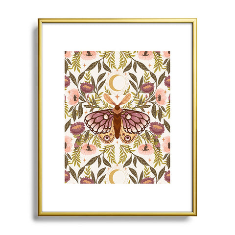 Avenie Countryside Garden Moth Metal Framed Art Print