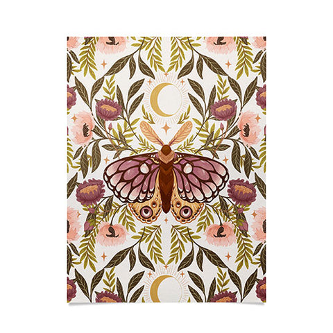 Avenie Countryside Garden Moth Poster