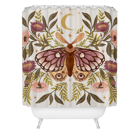 Avenie Countryside Garden Moth Shower Curtain