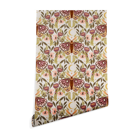 Avenie Countryside Garden Moth Wallpaper