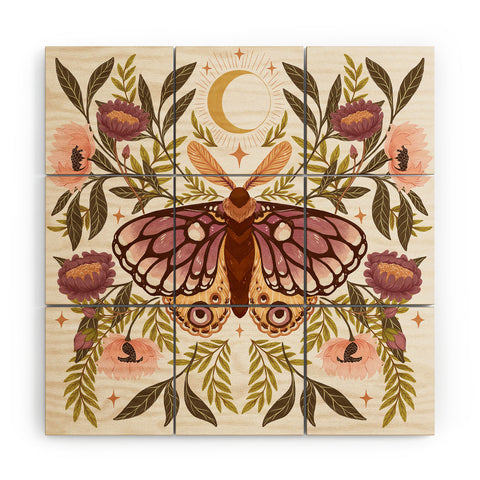 Avenie Countryside Garden Moth Wood Wall Mural
