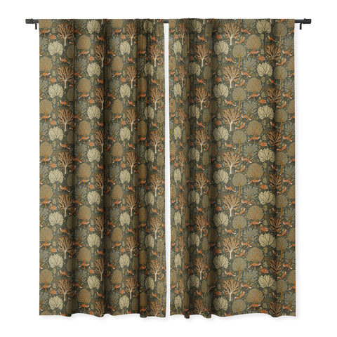 Avenie Countryside Woodland Fox Blackout Window Curtain