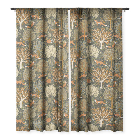 Avenie Countryside Woodland Fox Sheer Non Repeat