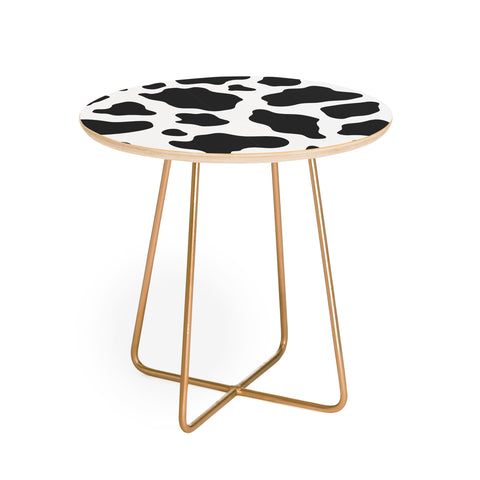 Avenie Cow Print Round Side Table