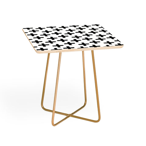 Avenie Cross Pattern Black and White Side Table