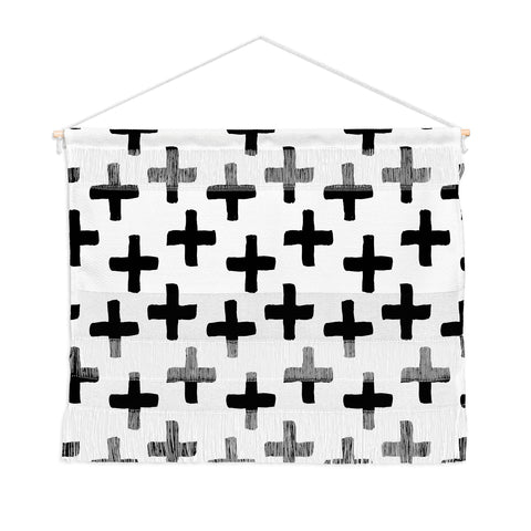 Avenie Cross Pattern Black and White Wall Hanging Landscape