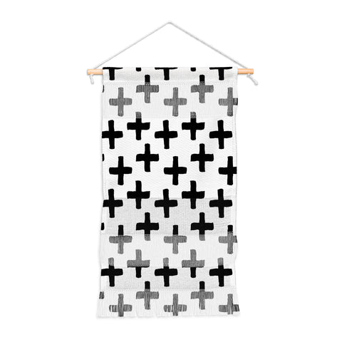 Avenie Cross Pattern Black and White Wall Hanging Portrait
