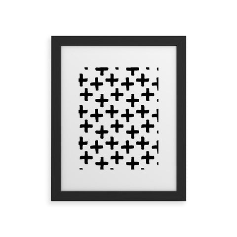 Avenie Cross Pattern Black and White Framed Art Print