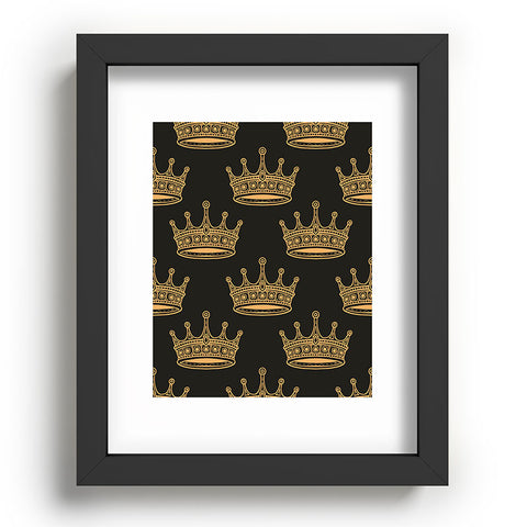 Avenie Crown Pattern Black Recessed Framing Rectangle