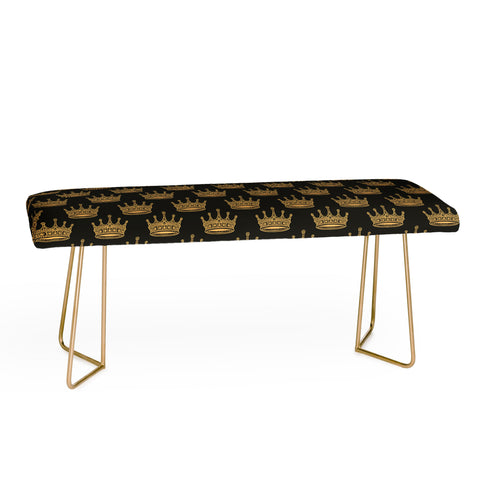 Avenie Crown Pattern Black Bench