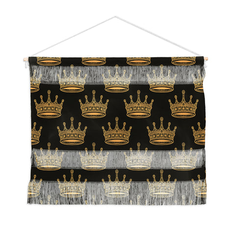 Avenie Crown Pattern Black Wall Hanging Landscape