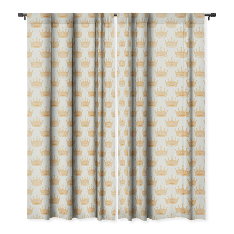 Avenie Crown Pattern Light Blackout Window Curtain