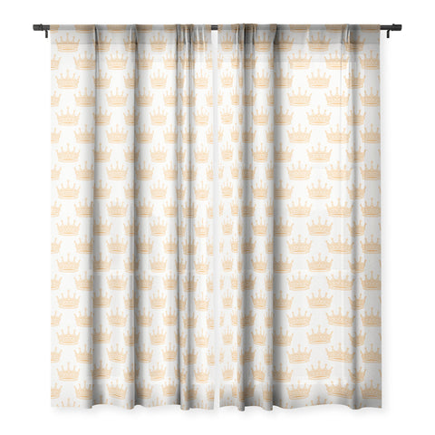 Avenie Crown Pattern Light Sheer Window Curtain