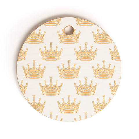 Avenie Crown Pattern Light Cutting Board Round