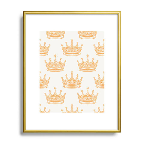 Avenie Crown Pattern Light Metal Framed Art Print