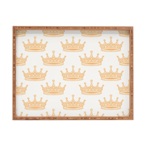 Avenie Crown Pattern Light Rectangular Tray