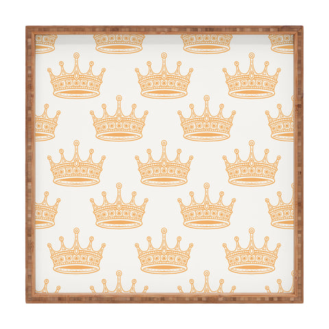 Avenie Crown Pattern Light Square Tray