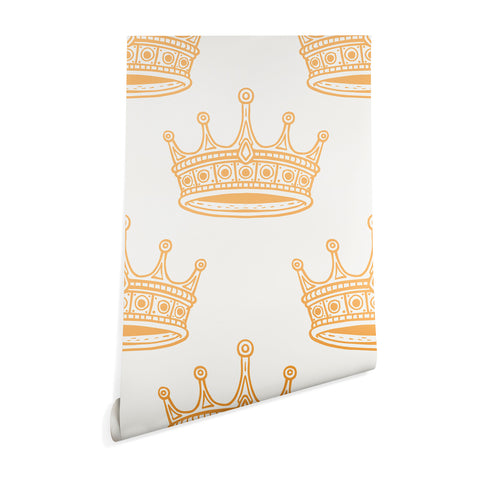 Avenie Crown Pattern Light Wallpaper