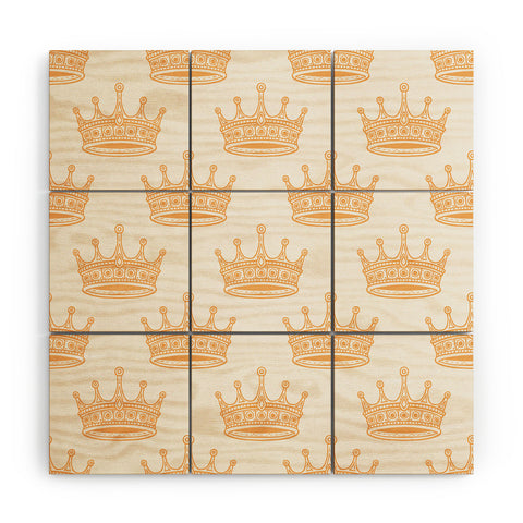 Avenie Crown Pattern Light Wood Wall Mural