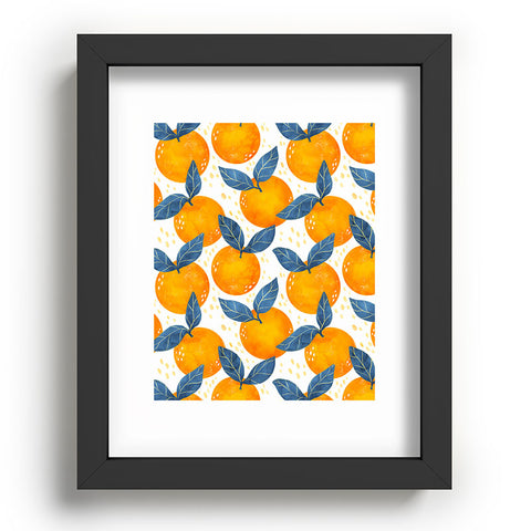 Avenie Cyprus Oranges Blue and Orange Recessed Framing Rectangle