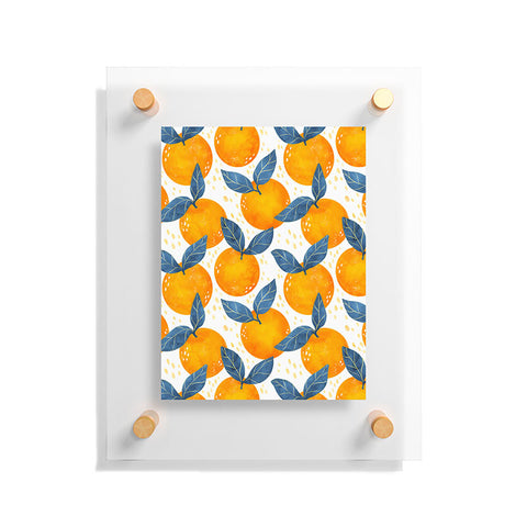 Avenie Cyprus Oranges Blue and Orange Floating Acrylic Print