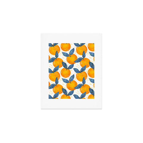 Avenie Cyprus Oranges Blue and Orange Art Print