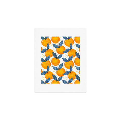 Avenie Cyprus Oranges Blue and Orange Art Print