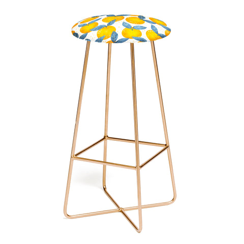 Avenie Cyprus Oranges Blue and Orange Bar Stool