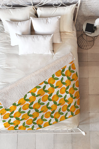 Avenie Cyprus Oranges Fleece Throw Blanket