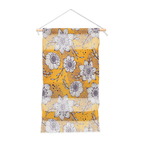 Avenie Dahlia Lineart Orange Wall Hanging Portrait