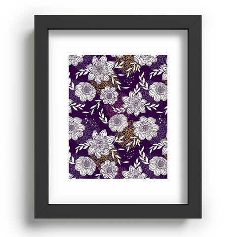 Avenie Dahlia Lineart Purple Recessed Framing Rectangle