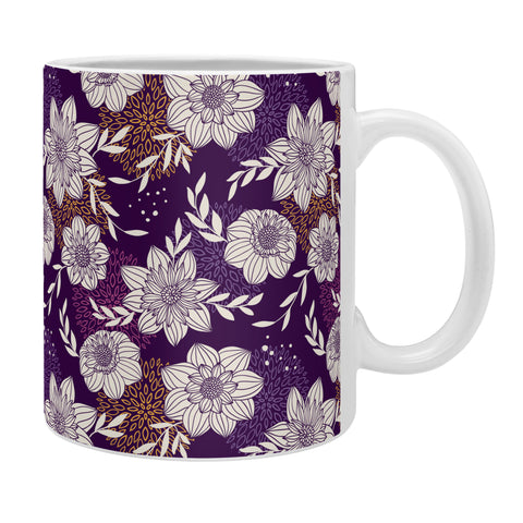 Avenie Dahlia Lineart Purple Coffee Mug