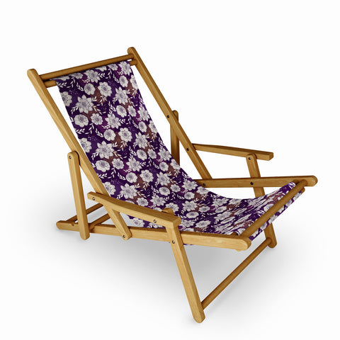 Avenie Dahlia Lineart Purple Sling Chair