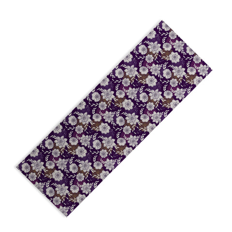 Avenie Dahlia Lineart Purple Yoga Mat