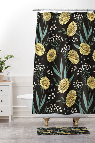 Avenie Dandylion Shower Curtain And Mat